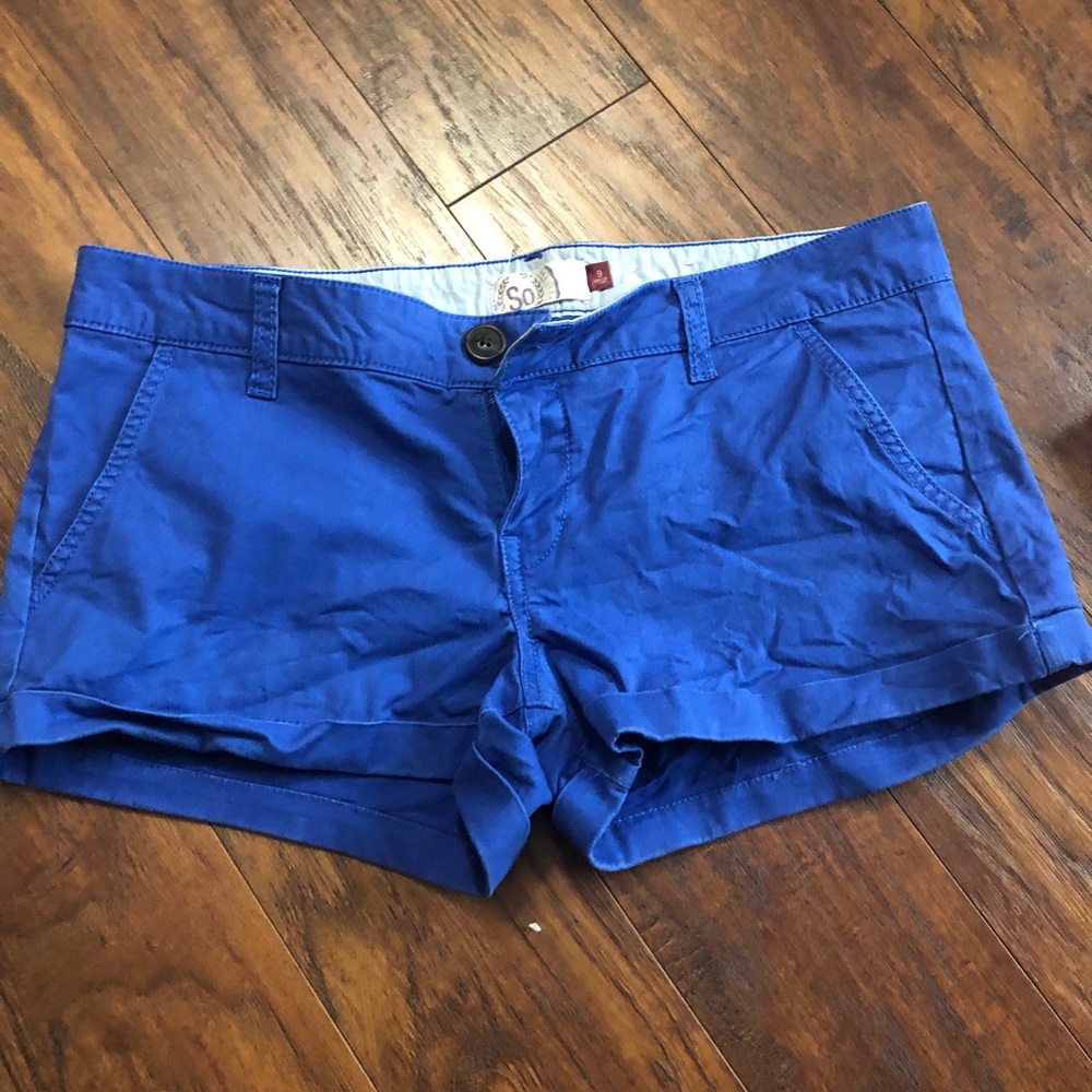 Bright blue shorts